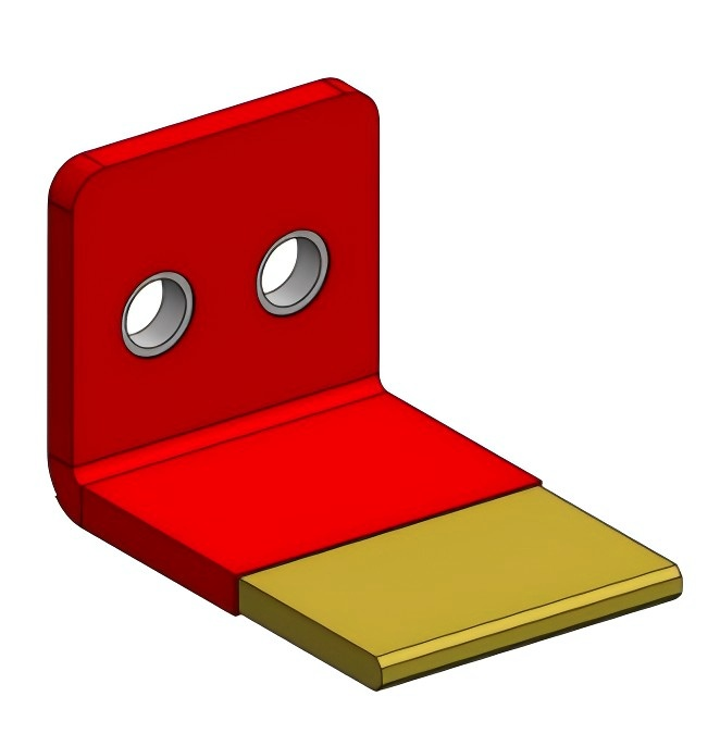 شريط بسبار مخصص على شكل حرف L (عزل أحمر)